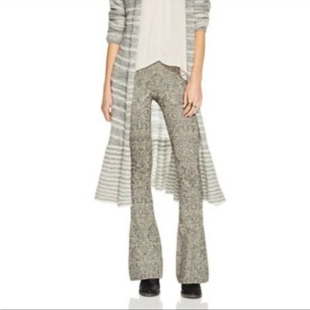 Free People Metallic Lurex Flare Knit Pants